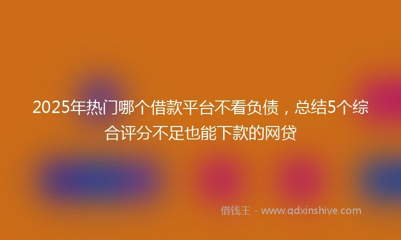 2025年热门哪个借款平台不看负债,总结5个综合评分不足也能下款的网贷