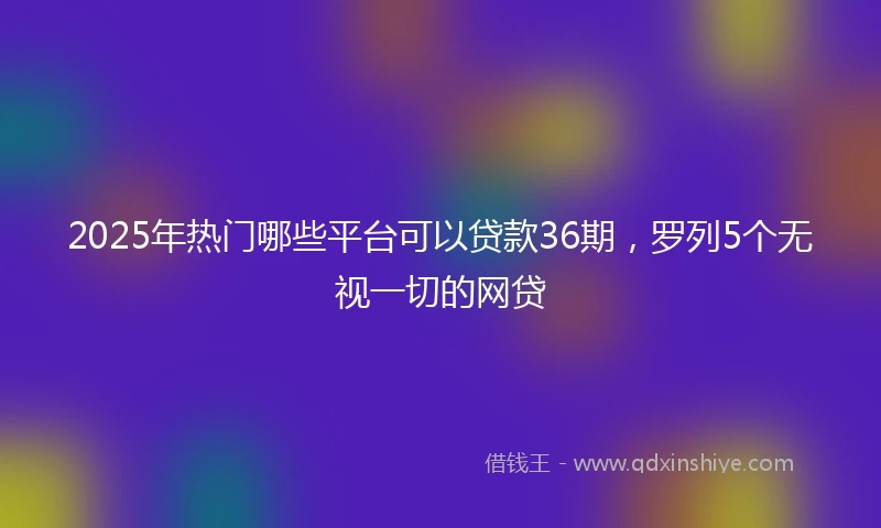 2025年热门哪些平台可以贷款36期，罗列5个无视一切的网贷