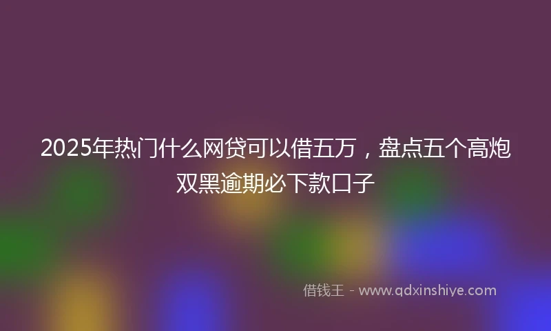2025年热门什么网贷可以借五万，盘点五个高炮双黑逾期必下款口子