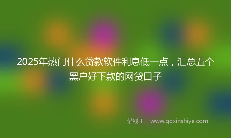 2025年热门什么贷款软件利息低一点，汇总五个黑户好下款的网贷口子
