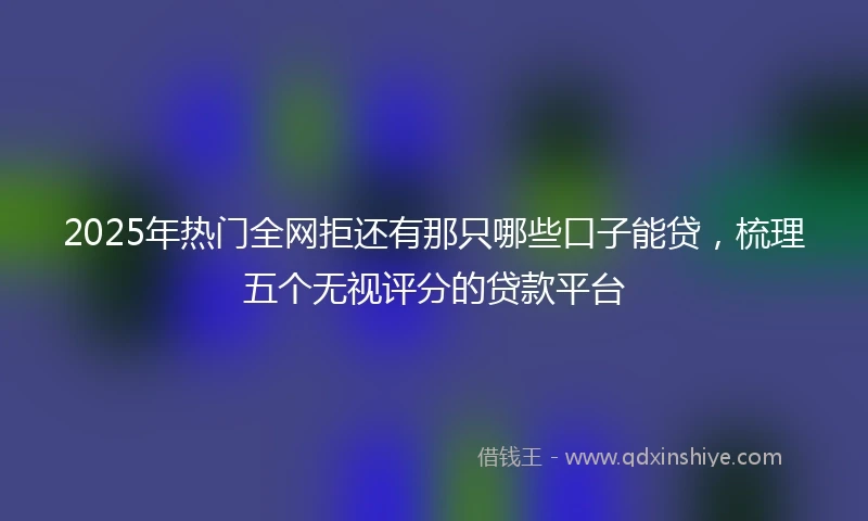 2025年热门全网拒还有那只哪些口子能贷，梳理五个无视评分的贷款平台