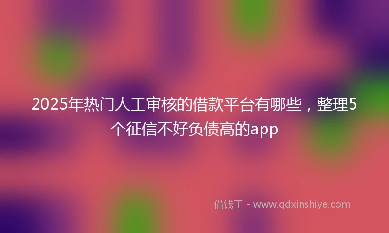2025年热门人工审核的借款平台有哪些，整理5个征信不好负债高的app