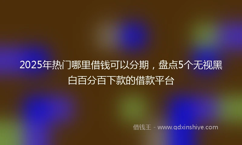 2025年热门哪里借钱可以分期，盘点5个无视黑白百分百下款的借款平台