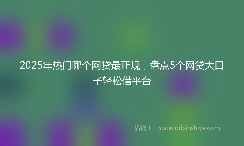 2025年热门哪个网贷最正规，盘点5个网贷大口子轻松借平台
