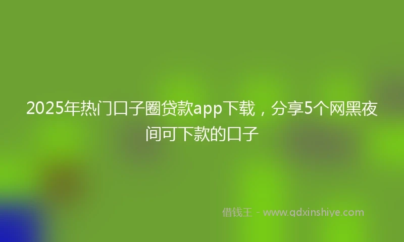 2025年热门口子圈贷款app下载，分享5个网黑夜间可下款的口子
