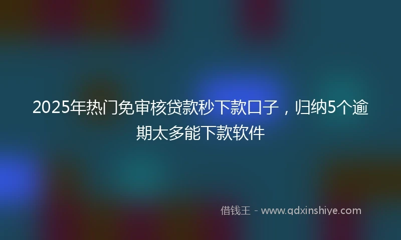 2025年热门免审核贷款秒下款口子，归纳5个逾期太多能下款软件