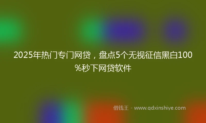 2025年热门专门网贷，盘点5个无视征信黑白100%秒下网贷软件