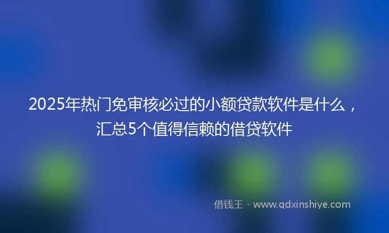2025年热门免审核必过的小额贷款软件是什么，汇总5个值得信赖的借贷软件