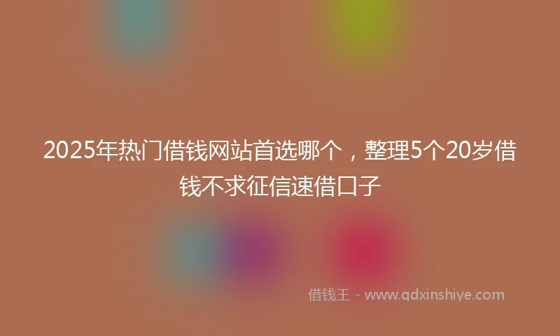 2025年热门借钱网站首选哪个，整理5个20岁借钱不求征信速借口子