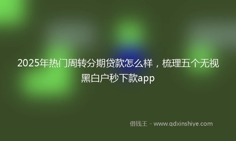 2025年热门周转分期贷款怎么样，梳理五个无视黑白户秒下款app