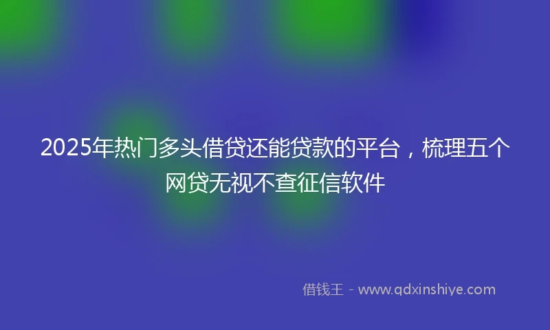 2025年热门多头借贷还能贷款的平台，梳理五个网贷无视不查征信软件