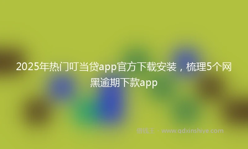2025年热门叮当贷app官方下载安装，梳理5个网黑逾期下款app