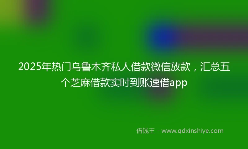 2025年热门乌鲁木齐私人借款微信放款,汇总五个芝麻借款实时到账速借app