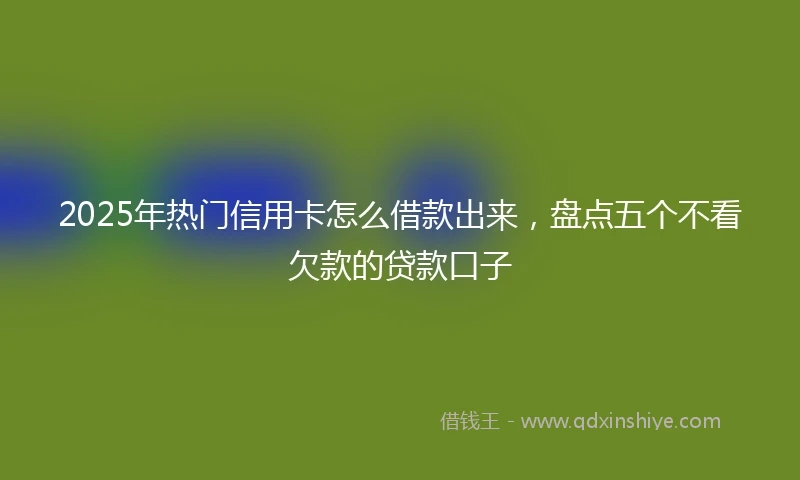 2025年热门信用卡怎么借款出来，盘点五个不看欠款的贷款口子