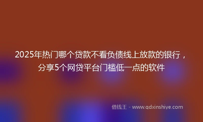 2025年热门哪个贷款不看负债线上放款的银行，分享5个网贷平台门槛低一点的软件
