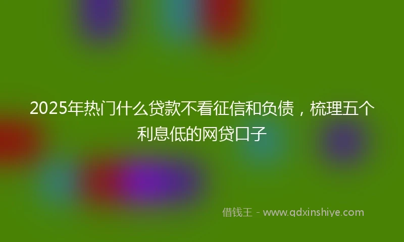 2025年热门什么贷款不看征信和负债,梳理五个利息低的网贷口子