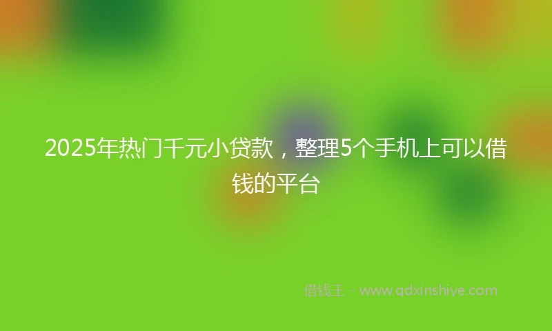 2025年热门千元小贷款，整理5个手机上可以借钱的平台