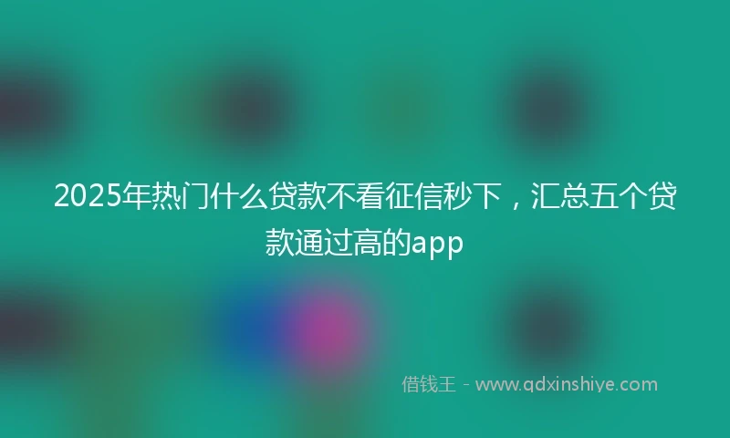 2025年热门什么贷款不看征信秒下，汇总五个贷款通过高的app
