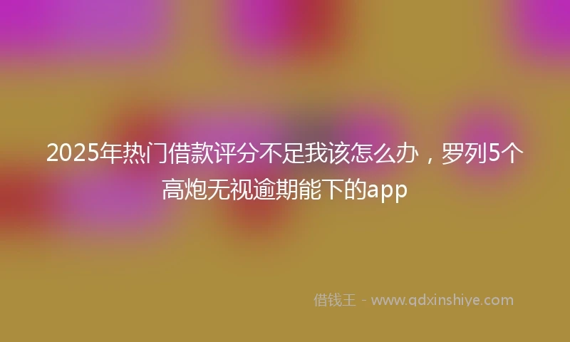 2025年热门借款评分不足我该怎么办，罗列5个高炮无视逾期能下的app