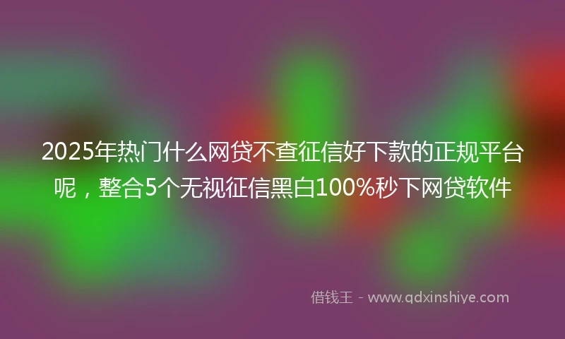 2025年热门什么网贷不查征信好下款的正规平台呢,整合5个无视征信黑白100%秒下网贷软件