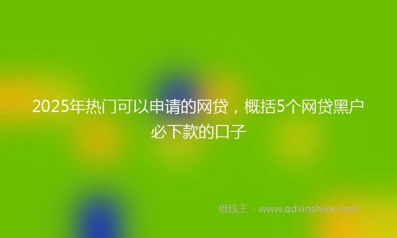 2025年热门可以申请的网贷，概括5个网贷黑户必下款的口子