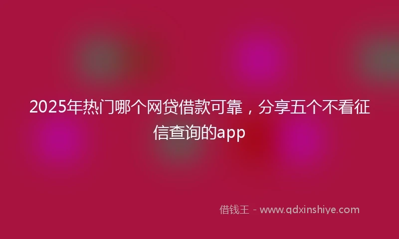 2025年热门哪个网贷借款可靠，分享五个不看征信查询的app