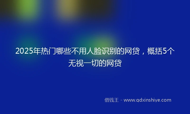 2025年热门哪些不用人脸识别的网贷，概括5个无视一切的网贷