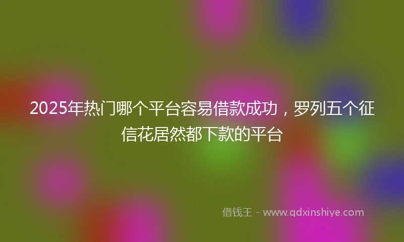 2025年热门哪个平台容易借款成功，罗列五个征信花居然都下款的平台
