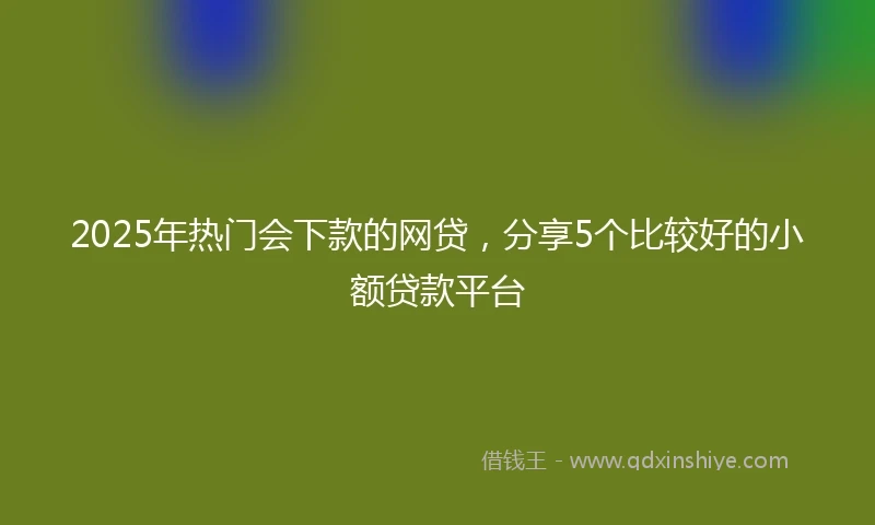 2025年热门会下款的网贷，分享5个比较好的小额贷款平台