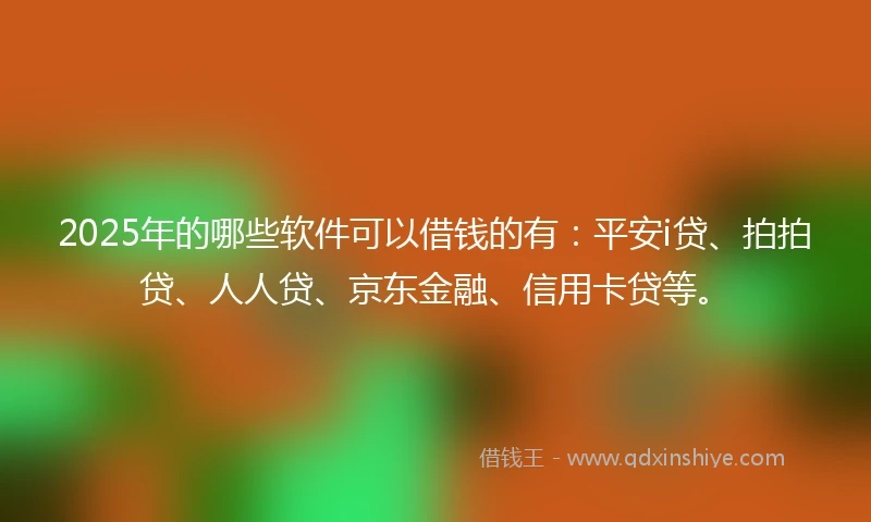 2025年的哪些软件可以借钱的有：平安i贷、拍拍贷、人人贷、京东金融、信用卡贷等。