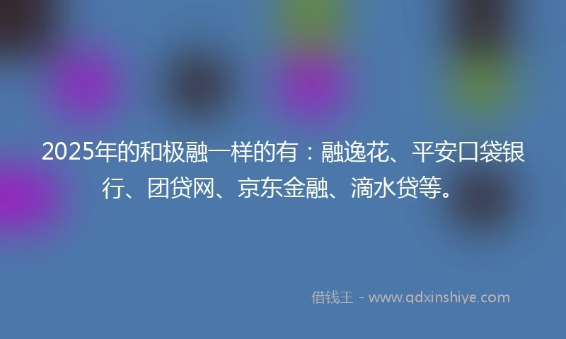2025年的和极融一样的有：融逸花、平安口袋银行、团贷网、京东金融、滴水贷等。