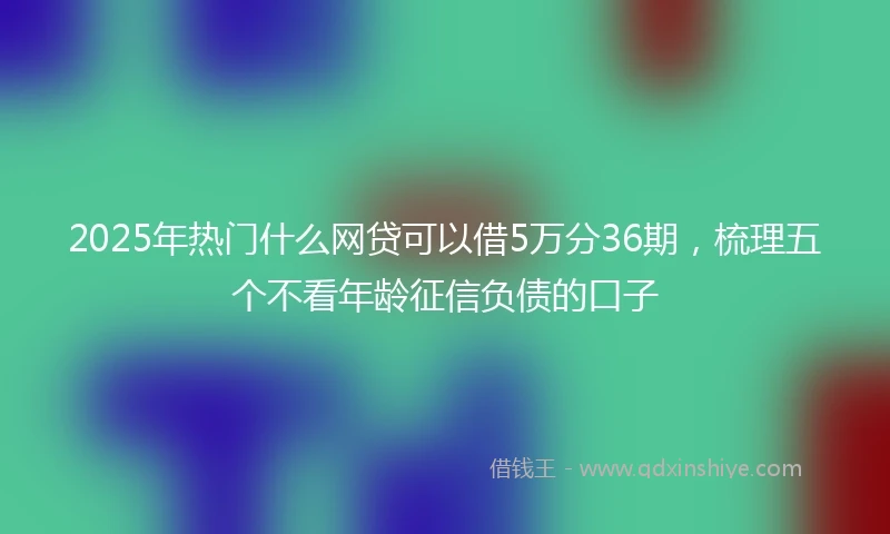 2025年热门什么网贷可以借5万分36期，梳理五个不看年龄征信负债的口子