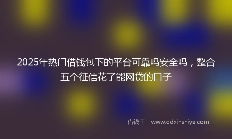 2025年热门借钱包下的平台可靠吗安全吗,整合五个征信花了能网贷的口子