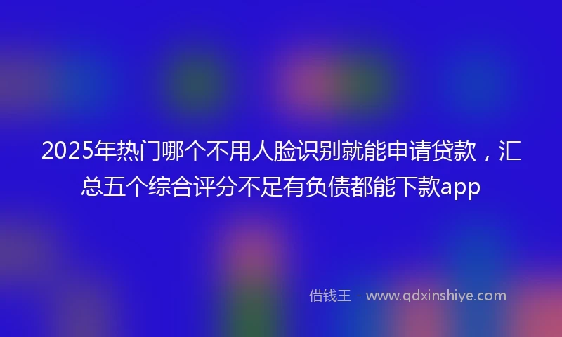 2025年热门哪个不用人脸识别就能申请贷款，汇总五个综合评分不足有负债都能下款app