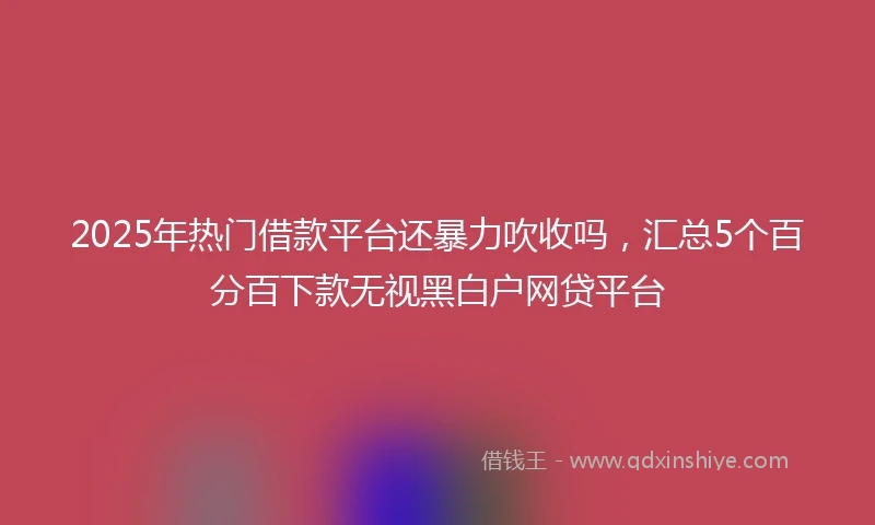 2025年热门借款平台还暴力吹收吗，汇总5个百分百下款无视黑白户网贷平台