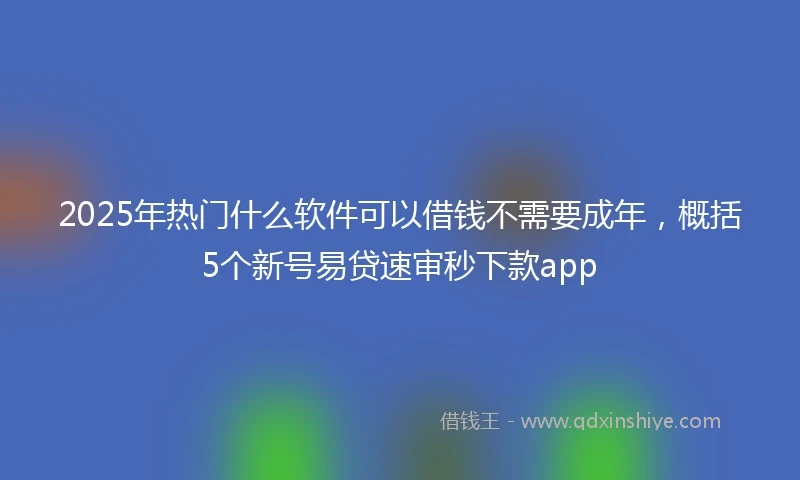 2025年热门什么软件可以借钱不需要成年，概括5个新号易贷速审秒下款app