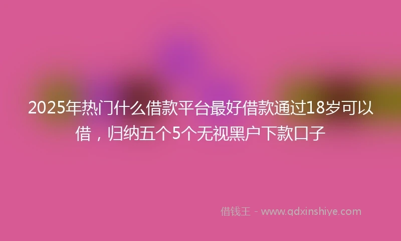 2025年热门什么借款平台最好借款通过18岁可以借，归纳五个5个无视黑户下款口子