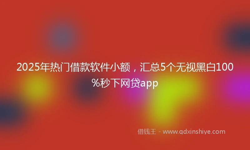 2025年热门借款软件小额,汇总5个无视黑白100%秒下网贷app