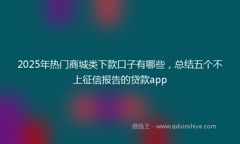 2025年热门商城类下款口子有哪些，总结五个不上征信报告的贷款app