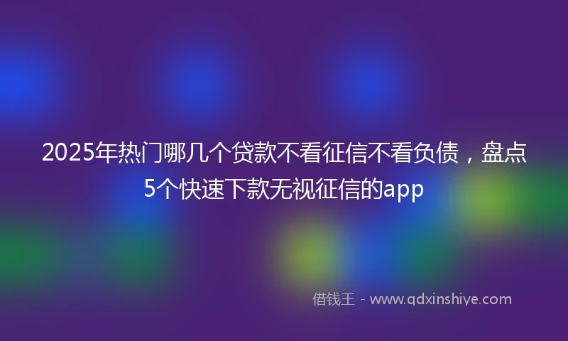 2025年热门哪几个贷款不看征信不看负债，盘点5个快速下款无视征信的app