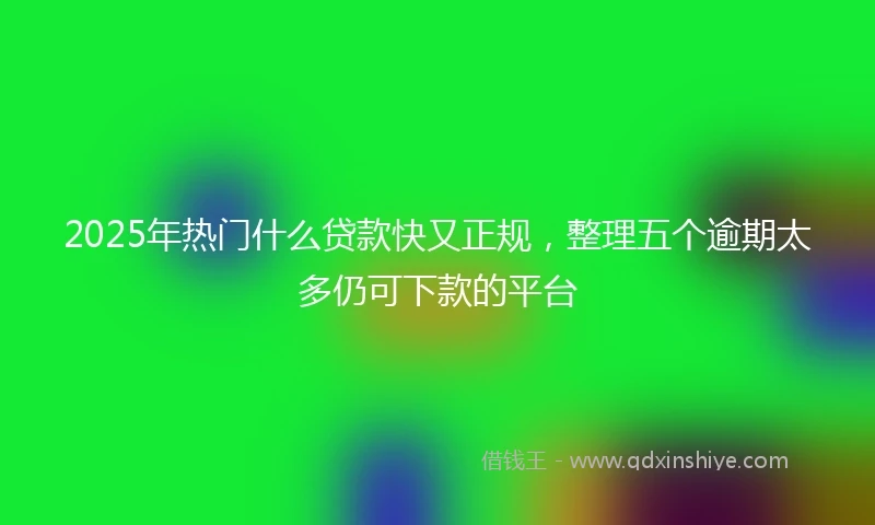 2025年热门什么贷款快又正规，整理五个逾期太多仍可下款的平台