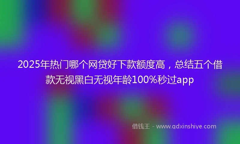 2025年热门哪个网贷好下款额度高，总结五个借款无视黑白无视年龄100%秒过app