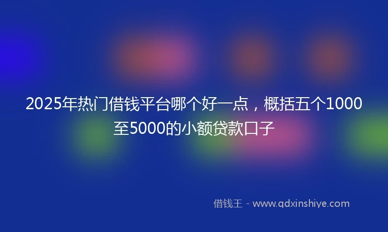 2025年热门借钱平台哪个好一点，概括五个1000至5000的小额贷款口子