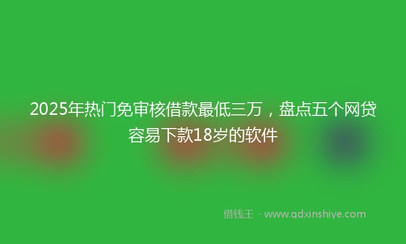 2025年热门免审核借款最低三万，盘点五个网贷容易下款18岁的软件