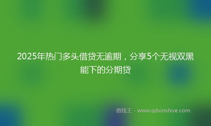 2025年热门多头借贷无逾期，分享5个无视双黑能下的分期贷