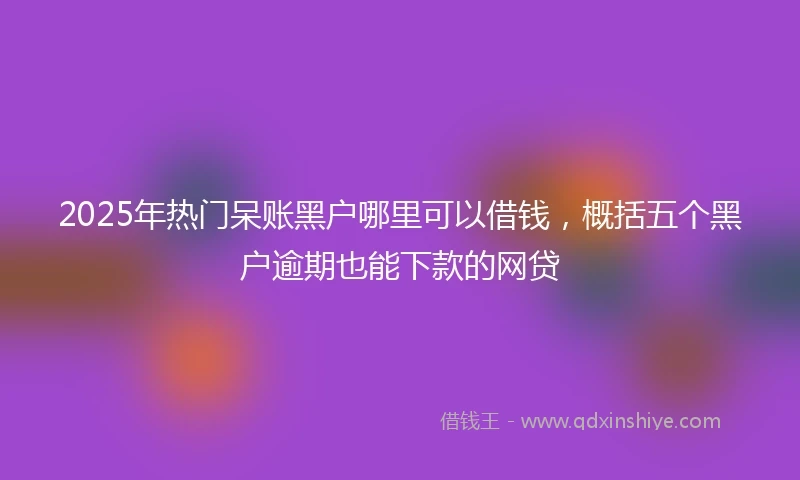 2025年热门呆账黑户哪里可以借钱，概括五个黑户逾期也能下款的网贷