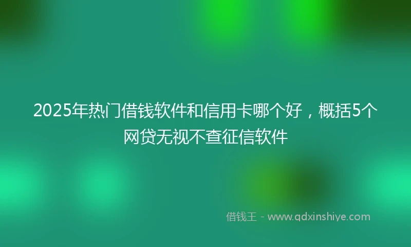 2025年热门借钱软件和信用卡哪个好，概括5个网贷无视不查征信软件