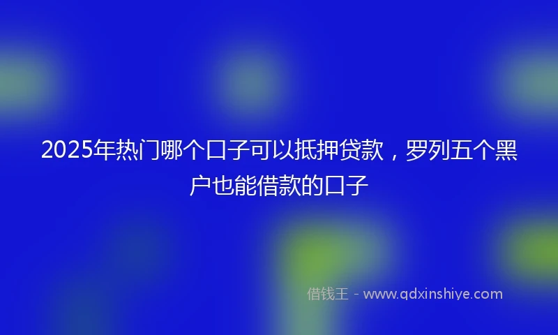 2025年热门哪个口子可以抵押贷款，罗列五个黑户也能借款的口子