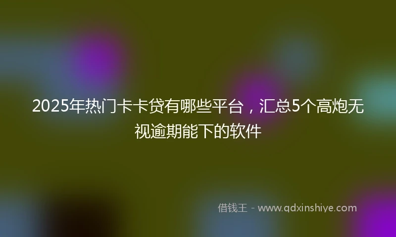 2025年热门卡卡贷有哪些平台，汇总5个高炮无视逾期能下的软件