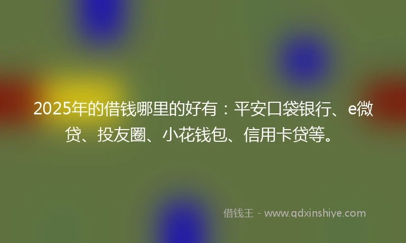 2025年的借钱哪里的好有：平安口袋银行、e微贷、投友圈、小花钱包、信用卡贷等。